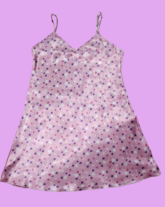 Pijama de Satín Corazones 🩷💜🤍