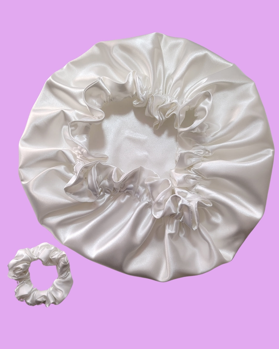 Gorro de satín antifrizz reversible Blanco